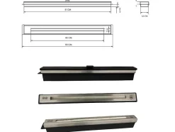 Lareira Bioetanol, 50 Cm, Queimador Bioetanol, Aco Inoxidavel, Modelo Kratki