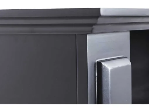 Lareira Elétrica De Chao Lopevi - Com Cornija - C99 X L25 X A82,5 Cm - Preto