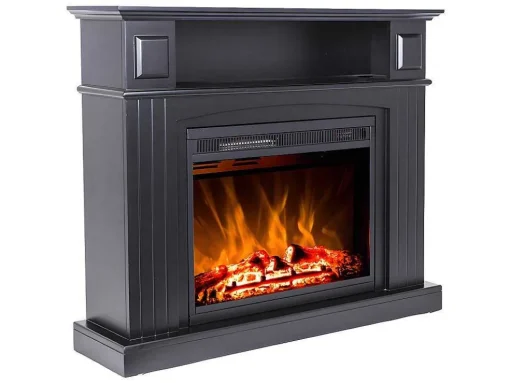 Lareira Elétrica De Chao Lopevi - Com Cornija - C99 X L25 X A82,5 Cm - Preto
