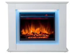 Lareira Elétrica De Pe Nevado - Com Cobertura - Leds - C100 X L27,5 X A82,5 Cm - Branco