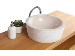 Lavatório De Casa De Banho Em Marmore Marble - Cor Creme