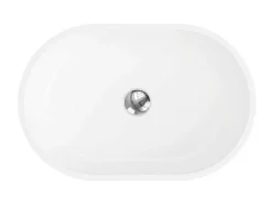 Lavatório De Casa De Banho Oval Em Solid Surface Cor Branco De 58 Cm - Sengli