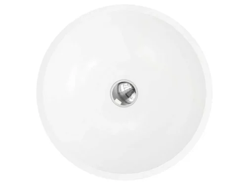 Lavatório De Casa De Banho Redondo Em Solid Surface De 40 Cm Cor Branco - Imja