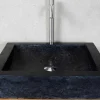 Lavatório De Pousar Retangular Em Marmore Preto 50 Cm - Sourgout