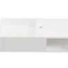 Lavatório Suspenso Em Solid Surface Com Nicho Cor Branco De C80 X L40 X A20 Cm - Goyoko