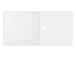 Lavatório Suspenso Em Solid Surface Com Nicho Cor Branco De C80 X L40 X A20 Cm - Goyoko