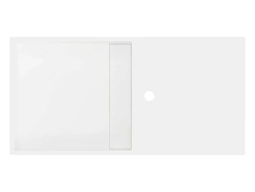 Lavatório Suspenso Em Solid Surface Com Nicho Cor Branco De C80 X L40 X A20 Cm - Goyoko
