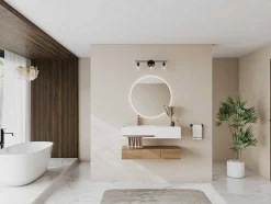 Lavatório Suspenso Em Solid Surface Com Nicho Cor Branco De C80 X L40 X A20 Cm - Goyoko