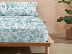 Lencol Verde-Agua 100% Algodao