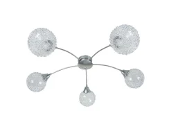 Lustre Tosel Actuelle Vidro Braco Aluminio D68 X H18 Cm