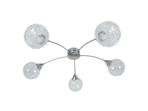 Lustre Tosel Actuelle Vidro Braco Aluminio D68 X H18 Cm