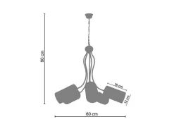 Lustre Tosel Avignon Plastico Braco Castanho D60 X H90 Cm