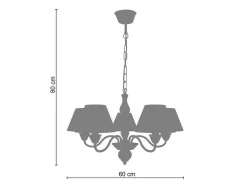 Lustre Tosel Caulnes Tecido Braco Marfim D60 X H80 Cm