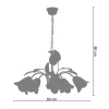 Lustre Tosel Eglantine Vidro Braco Branqueado D60 X H80 Cm
