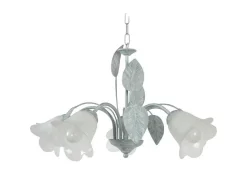 Lustre Tosel Eglantine Vidro Braco Branqueado D60 X H80 Cm