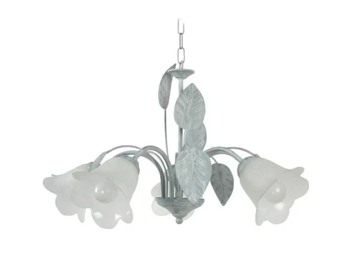 Lustre Tosel Eglantine Vidro Braco Branqueado D60 X H80 Cm