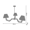 Lustre Tosel Geri Tecido Braco Imperio D80 X H80 Cm