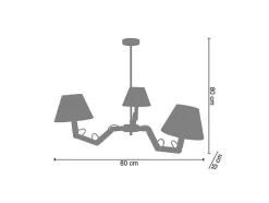 Lustre Tosel Geri Tecido Braco Imperio D80 X H80 Cm