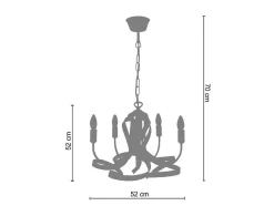 Lustre Tosel Monaco Lampada Decorativa Braco Azul-Marinho D52 X H70 Cm