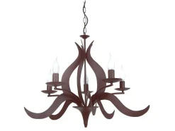 Lustre Tosel Palm Lampada Decorativa Braco Castanho D70 X H100 Cm