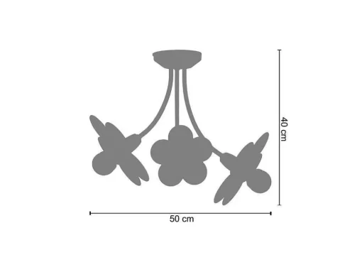 Lustre Tosel Pivoine Metal Braco Pastel D50 X H40 Cm