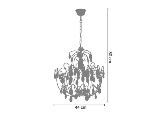 Lustre Tosel Tulipano Vidro Braco Vermelho D60 X H80 Cm