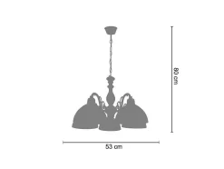 Lustre Tosel Val D'Isere Vidro Braco Cetim D53 X H80 Cm