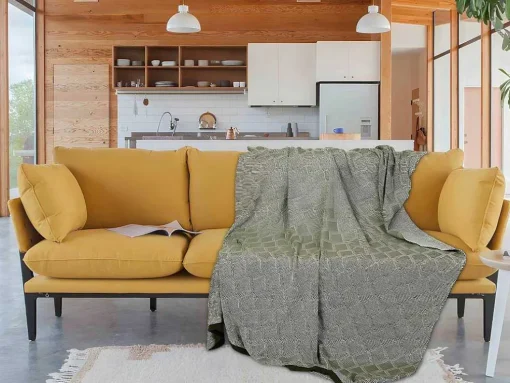 Manta 100% Algodao Lesaka - 130 X 170 Cm - Caqui