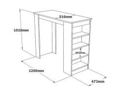 Mesa Alta Estilo Yurupa - Venprodin - Pinho 120 Cm - Branco