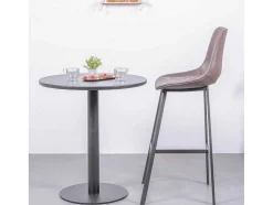 Mesa Alta Industrial Em Aco Com 76 Cm De Altura - Brandon - Preto