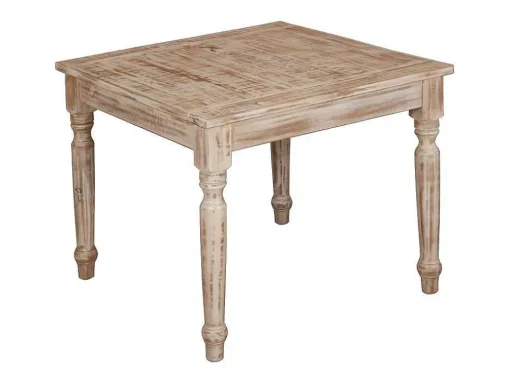 Mesa Antiga De Manga Branca 90X90X77