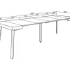 Mesa Consola Extensivel, 260, Para 12 Péssoas, Pés De Madeira, Carvahlo
