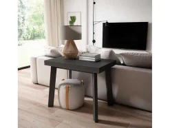Mesa Consola Extensivel, 160, Para 8 Péssoas, Pés De Madeira, Preto