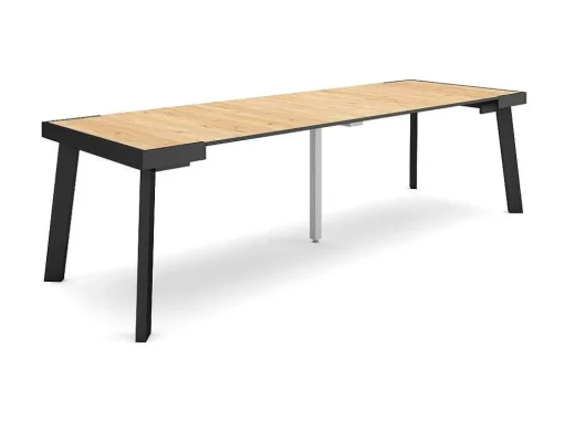Mesa Consola Extensivel, 260, Para 12 Péssoas, Pés De Madeira, Carvahlo