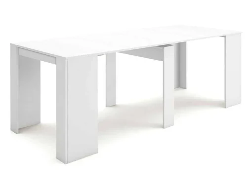 Mesa Consola Extensivel, 220, Para 10 Péssoas, Mesa De Jantar, Branco