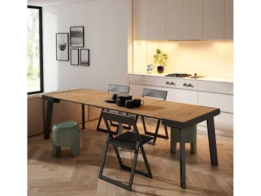 Mesa Consola Extensivel, 260, Para 12 Péssoas, Pés De Madeira, Carvahlo