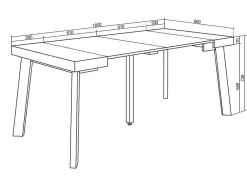 Mesa Consola Extensivel, 180, Para 8 Péssoas, Pés De Madeira, Carvahlo E Preto