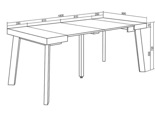 Mesa Consola Extensivel, 180, Para 8 Péssoas, Pés De Madeira, Carvahlo E Preto