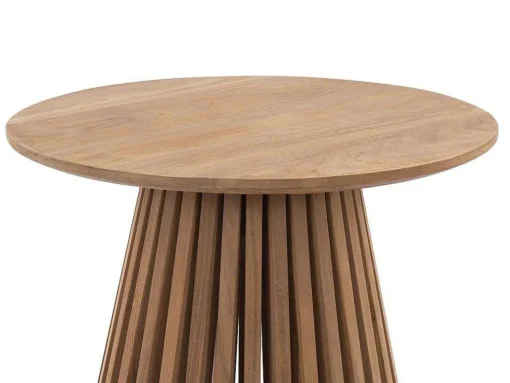 Mesa De Apoio De Jardim Em Teca D. 50 Cm Natural Claro - Triani