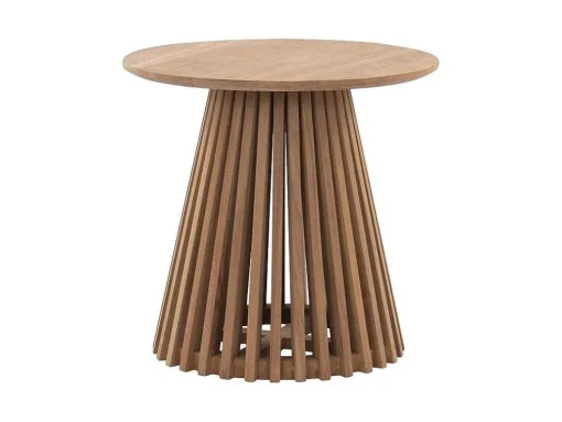 Mesa De Apoio De Jardim Em Teca D. 50 Cm Natural Claro - Triani
