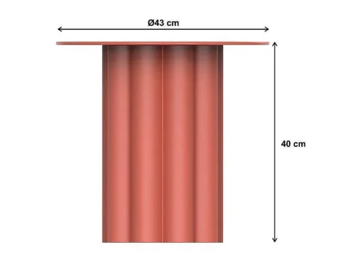 Mesa De Apoio Metal Cor Terracota - Gavopi