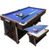 Mesa De Bilhar 7 Pés Multijogo Azul Air Hockey + Ping Pong - Stark