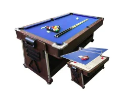 Mesa De Bilhar 7 Pés Multijogo Azul Air Hockey + Ping Pong - Stark
