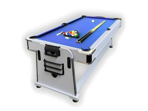 Mesa De Bilhar 7 Pés Multijogo Azul Air Hockey + Ping Pong - Stark White