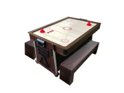 Mesa De Bilhar 7 Pés Multijogo Vermelho Air Hockey + Ping Pong - Stark Com Bancos