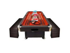 Mesa De Bilhar De 8 Pés Com Banco De Armazenamento Viper Red