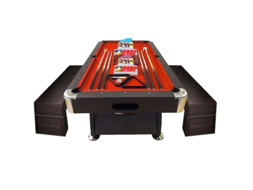 Mesa De Bilhar De 8 Pés Com Banco De Armazenamento Viper Red