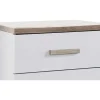 Mesa De Cabeceira Com 2 Gavetas Branco E Natural - Skaido