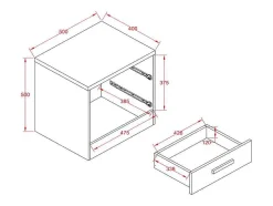 Mesa De Cabeceira Com 2 Gavetas Branco E Natural - Skaido
