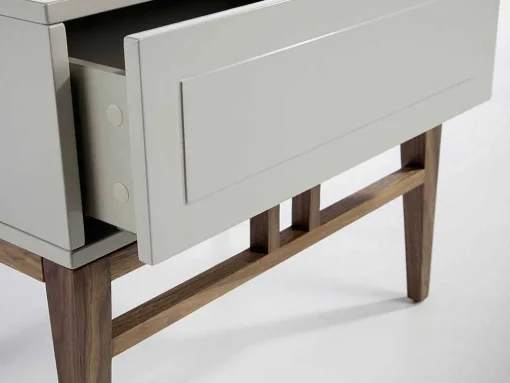 Mesa De Cabeceira Em Mdf Lacada Em Niebla Brillo 7035